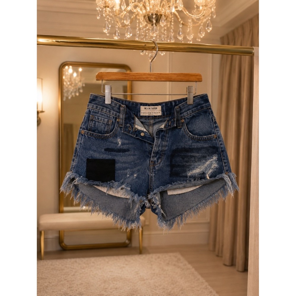 One Teaspoon Distressed Denim Cutoff Shorts Raw Hem Festival Boho 23